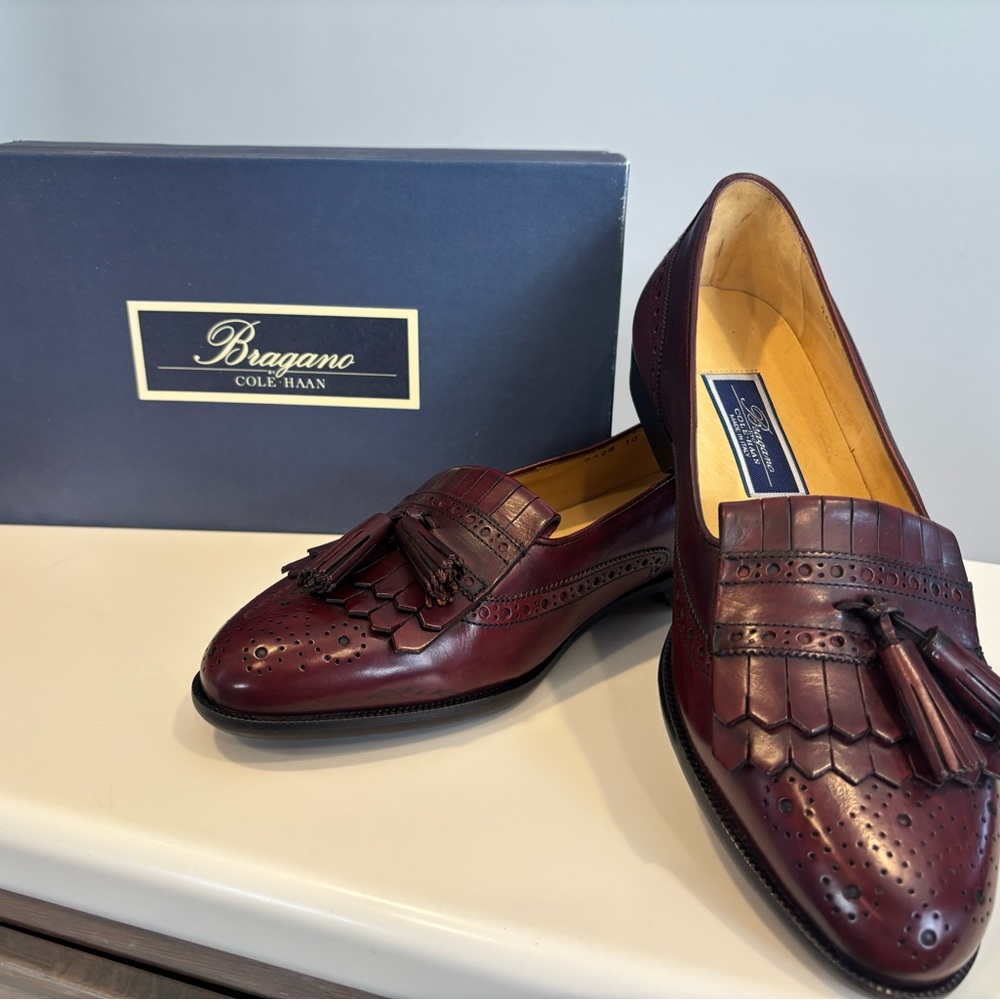 Cole Haan Bragano Burgundy Tassel Kiltie Loafers
